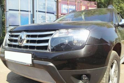 Renault Duster (11–14) Защита радиатора Premium, хром